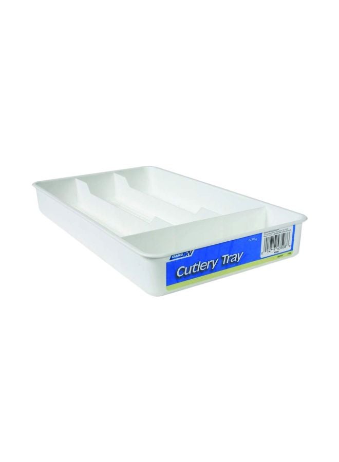 Plastic Cutlery Tray White 7x12x1.55inch