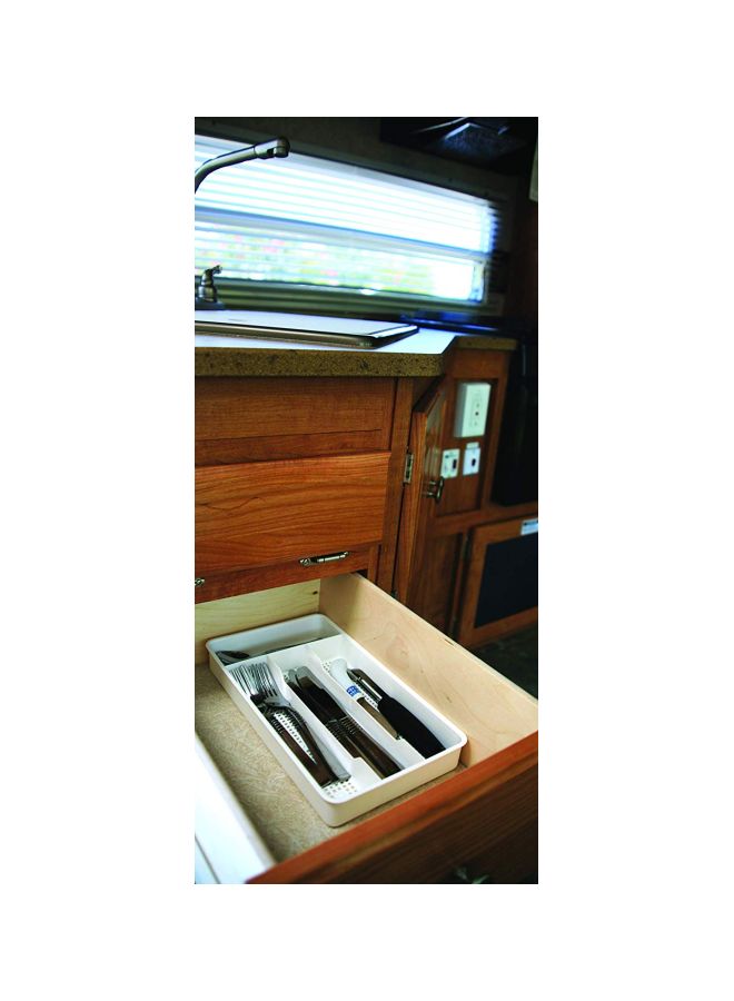 Plastic Cutlery Tray White 7x12x1.55inch
