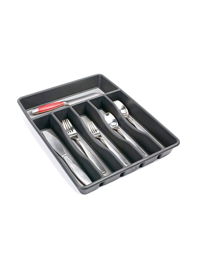 Plastic Non-Stick Cutlery Tray Organizer Grey 15x11.8x1.8inch