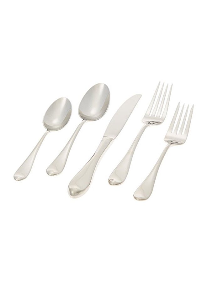 5-Piece Kitchen Flatware Set Silver