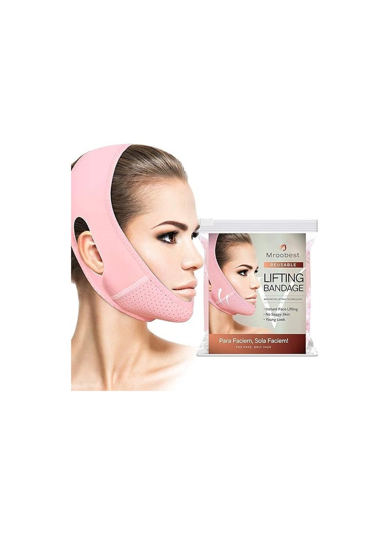 Mroobest ParaFaciem Reusable V Line Mask Facial Slimming Strap Double Chin Reducer Chin Up Mask Face Lifting Belt V Shaped Slimming Face Mask