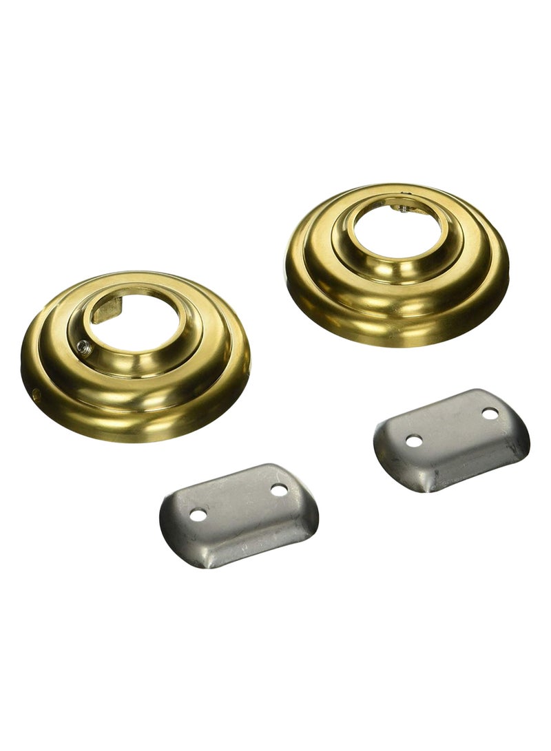 Pair Of Shower Bar Flanges Satin Gold