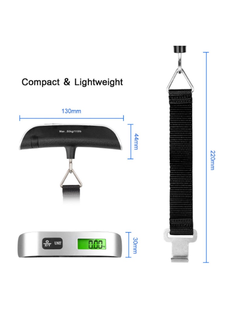 Silver Ribbon Lcd Display Portable Digital Luggage Scale, Handheld Weight Scale, Mini Electronic Scale