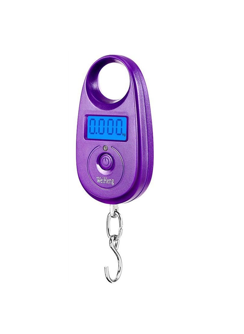 Purple Hook Lcd Display Portable Pocket Digital Luggage Scale, Mini Electronic Scale 25kg