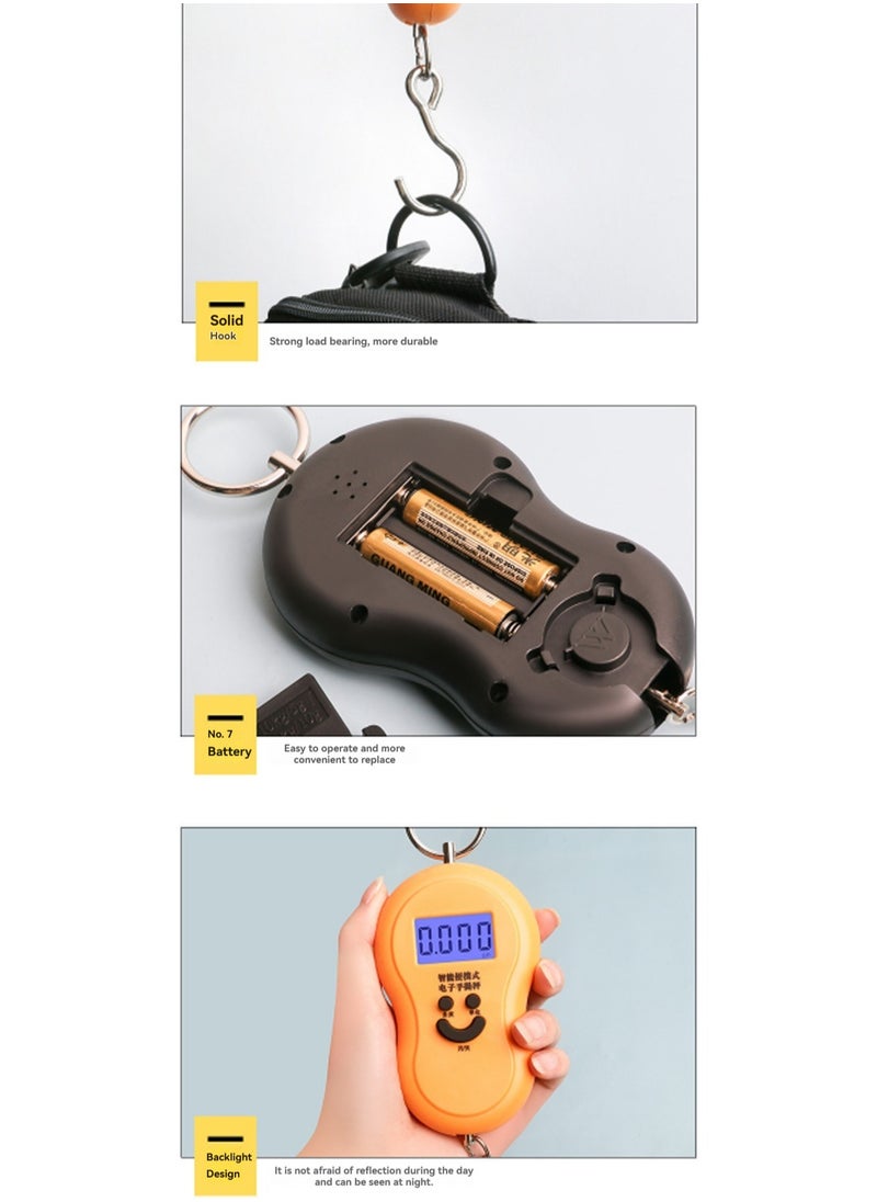 Blue Hook Lcd Display Portable Pocket Digital Luggage Scale, Mini Electronic Scale 50kg