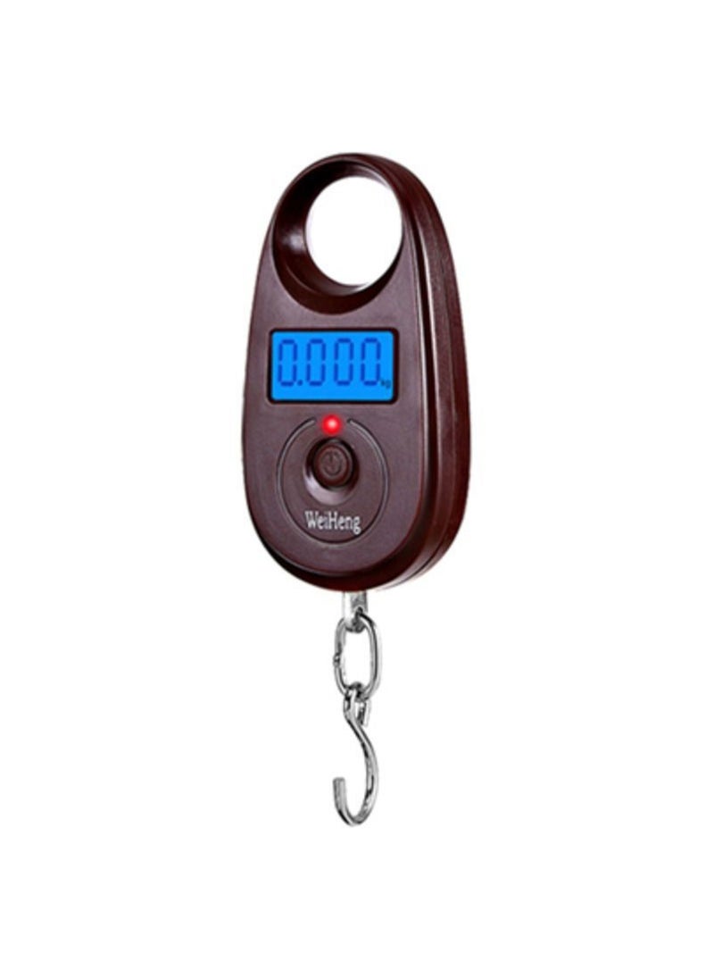 Brown hook LCD display portable pocket digital luggage scale, mini electronic scale 25kg