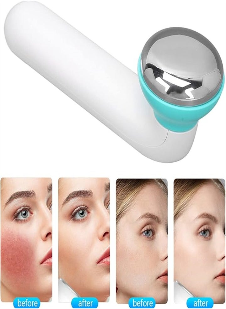 Metal Portable Ice Roller for Eye Massage, Facial Firming and Lifting Roller, Migraine Cold Massager with 2 Stainless Steel Heads