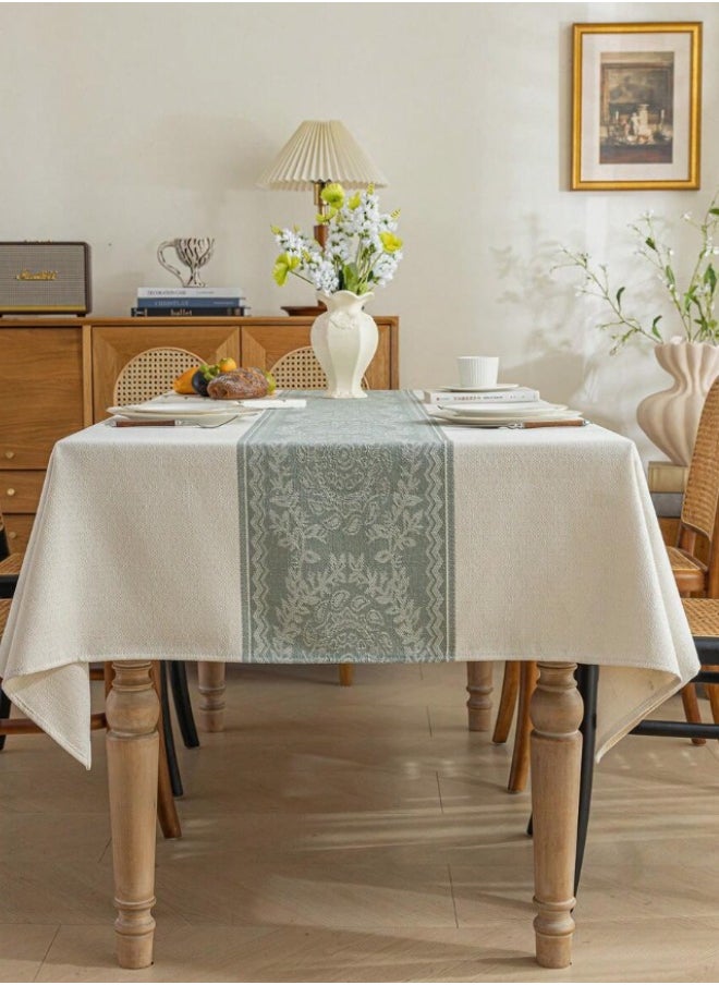 Waterproof Tablecloth Anti-scalding Waterproof and Oil-proof for Rectangle Table Wrinkle Free Stain Resistant PVC Table Cover For Home Kitchen Dinning Tabletop 140 x 200Cm Wreath Pattern - Green