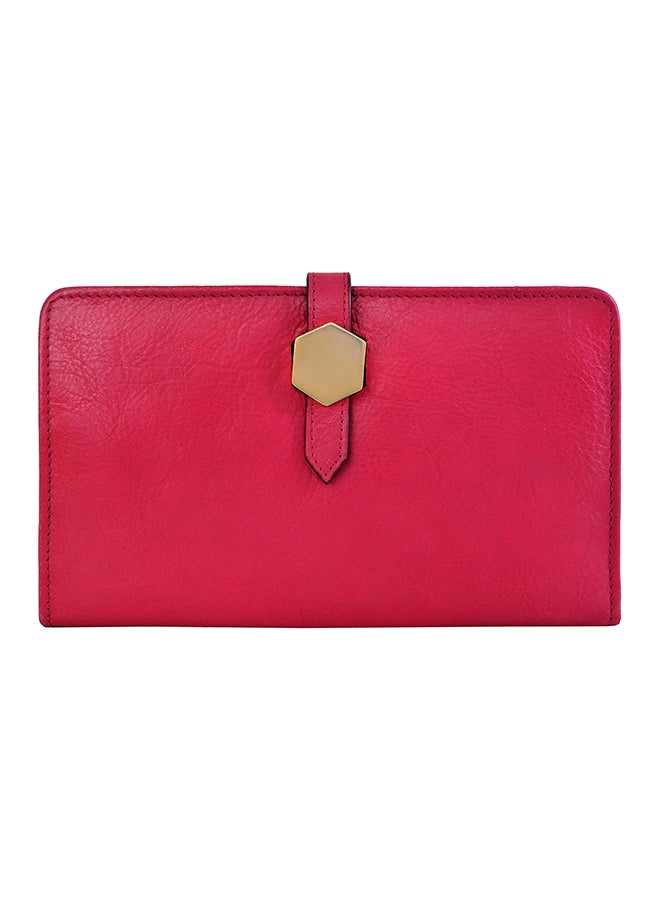 Bi-Fold Travel Wallet Fuschia/Gold