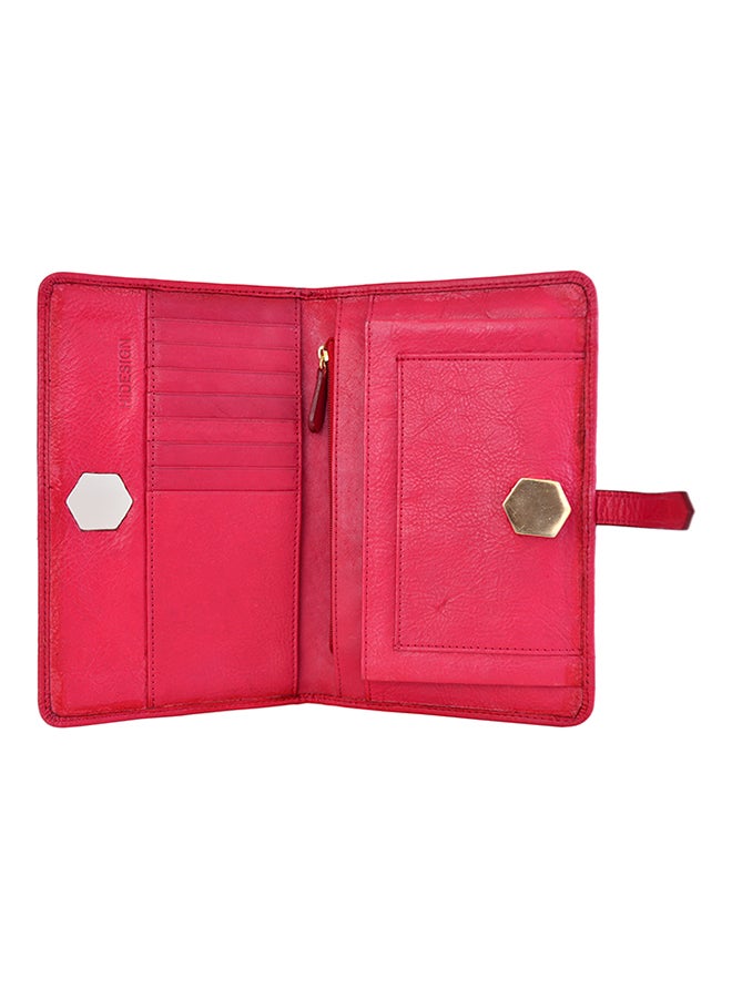 Bi-Fold Travel Wallet Fuschia/Gold