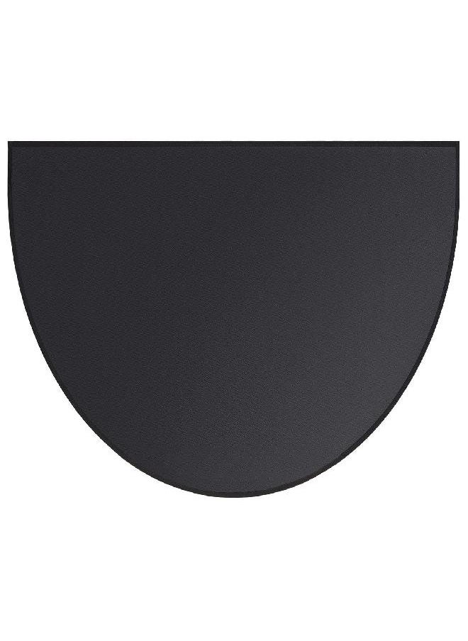 FLASLD Fireproof Fireplace Mat & Under Grill Mat 24×42Inch Half Round Hearth Rug Protects Floors, Decks and Patios from Sparks Embers, Black