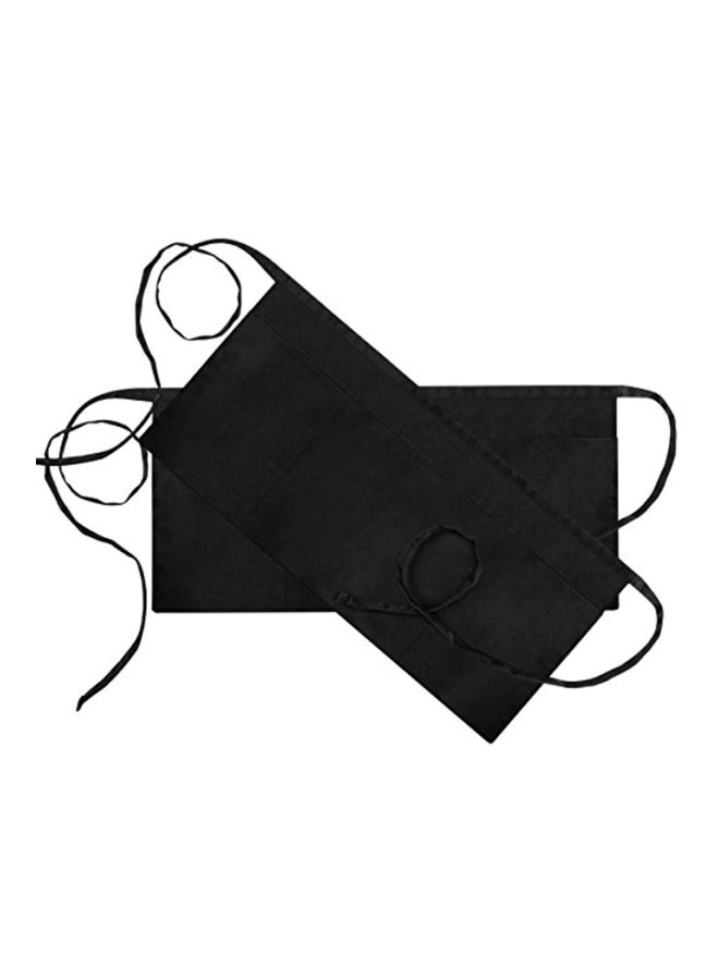 2-Piece Waist Apron Black 12x8x0.5inch