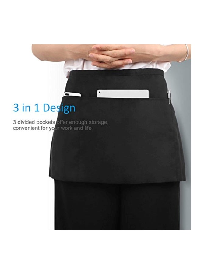 2-Piece Waist Apron Black 12x8x0.5inch