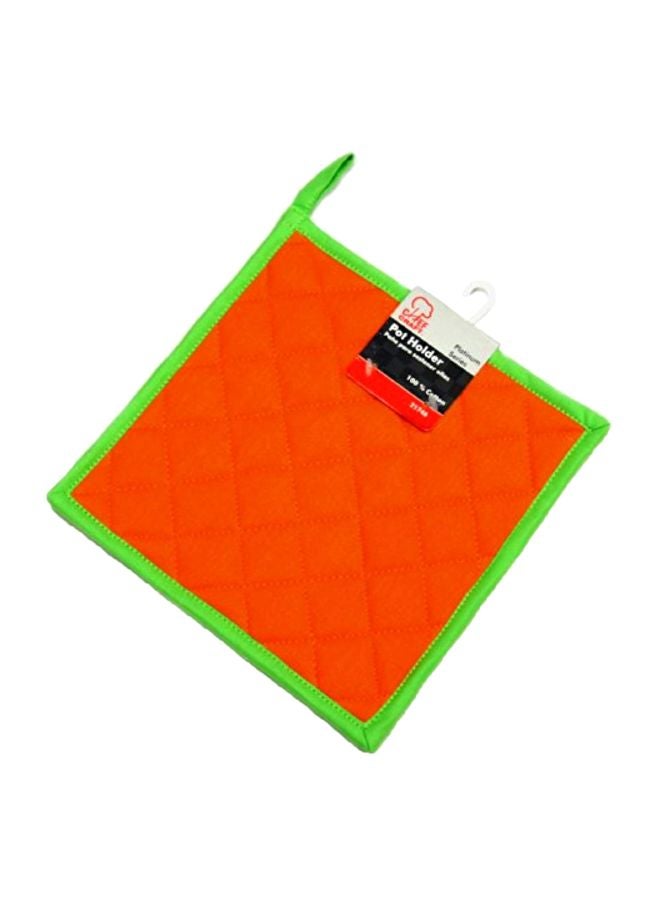 Cotton Pot Holder Orange/Green 8.5inch