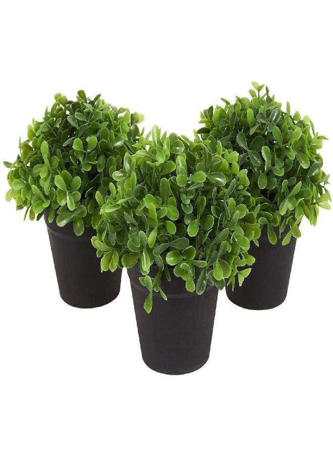 Juvale 3 Pack Mini Artificial Potted Fake Plants for Home Decor, Indoor Small Faux Topiaries for Room, Office Desk, Bathroom Greenery Decoration