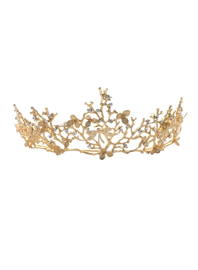 Rhinestone Studded Headband Clear/Gold