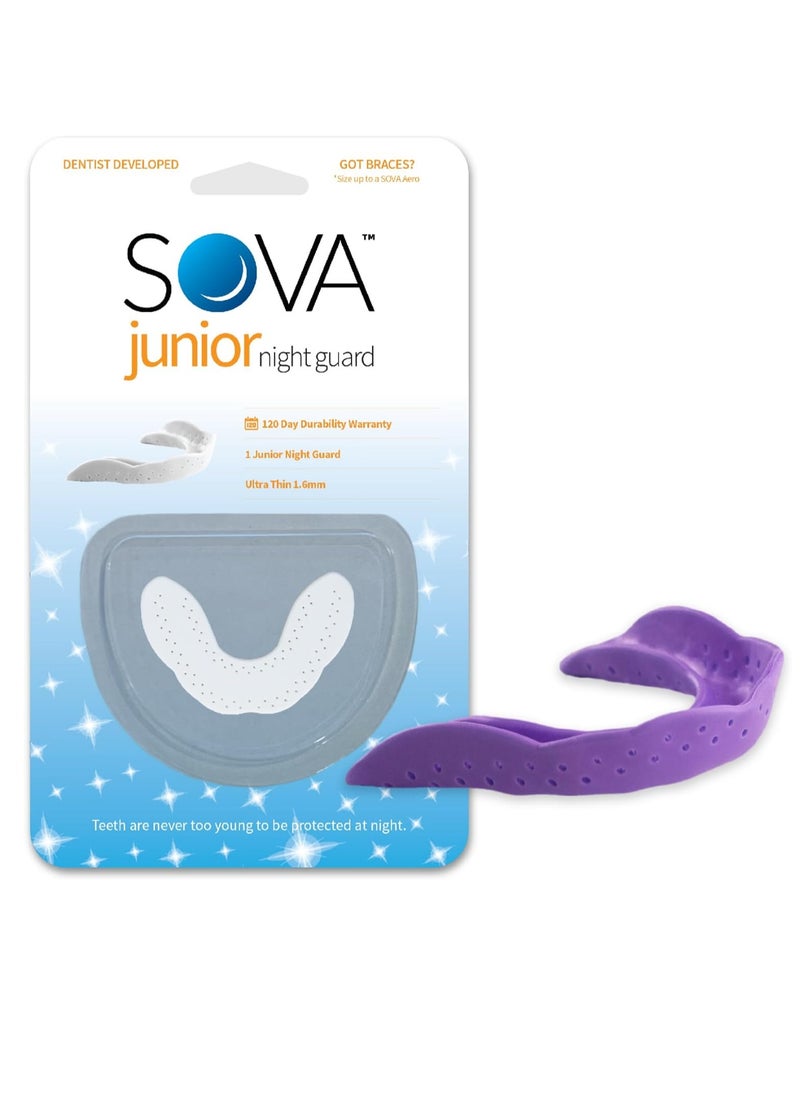 SOVA Junior Night Guard, Purple Punch - 1.6mm Thin - Custom-Molded Fit - Protects Against Nighttime Teeth Grinding & Clenching - Odor & Taste Free - Remoldable Up to 20 Times - Non Toxic