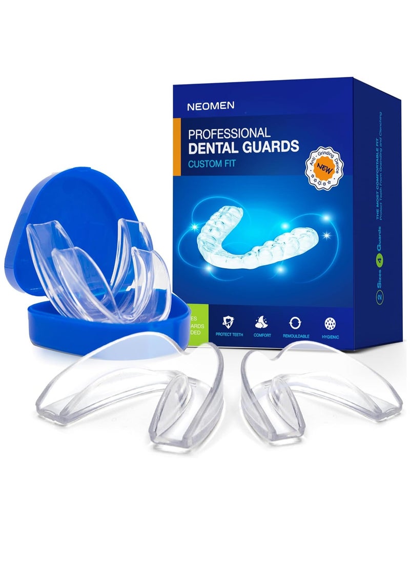 Mouth Guard for Teeth Grinding at Night: Moldable Custom Dental Guard for Sleeping - Nighttime Protection for Teeth 4 Packs