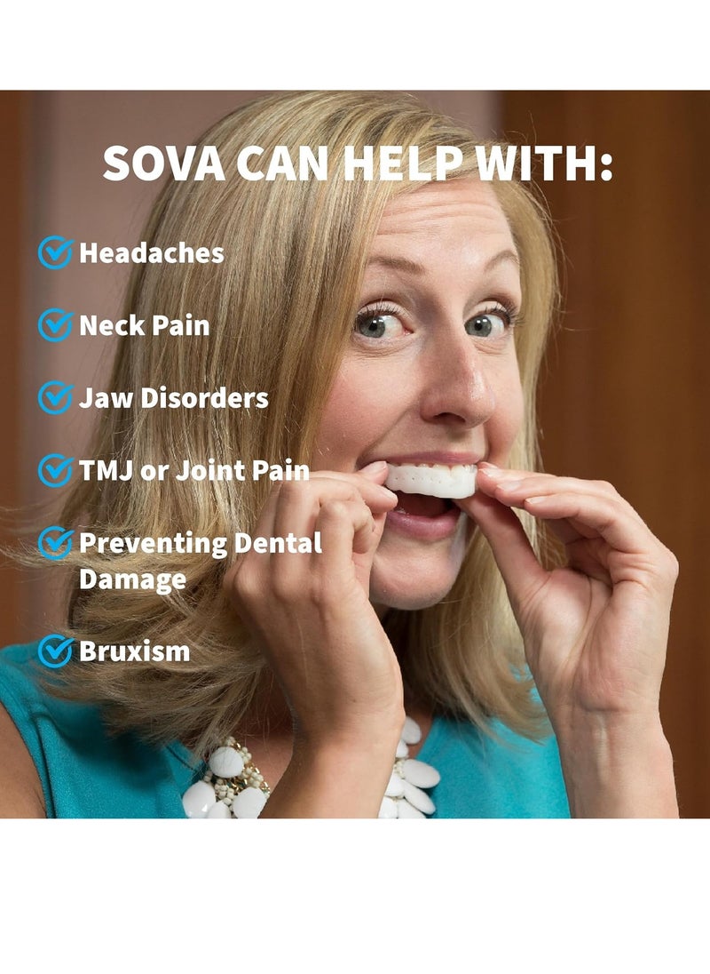 SOVA Aero Night Guard with Case - 1.6mm Thin - Custom-Molded Fit - Protects Against Nighttime Teeth Grinding & Clenching - Odor & Taste Free - Remoldable Up to 20 Times - Non Toxic