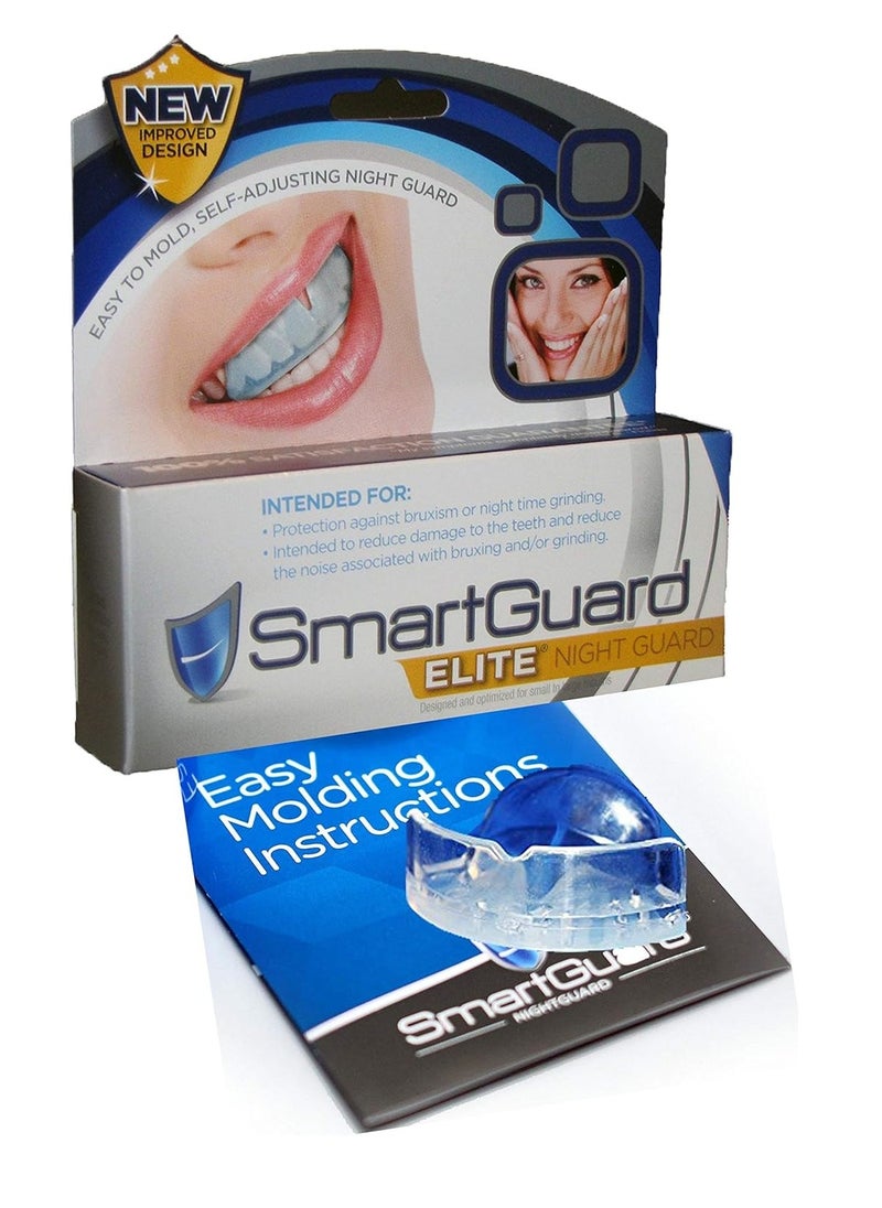 SmartGuard Elite Improved Night Guard for Teeth Grinding (Bruxism) – TMJ DDS Designed Dental Bite Splint Appliance for Relief of Symptoms of Clenching (May Include Jaw Pain). 100% Guarantee