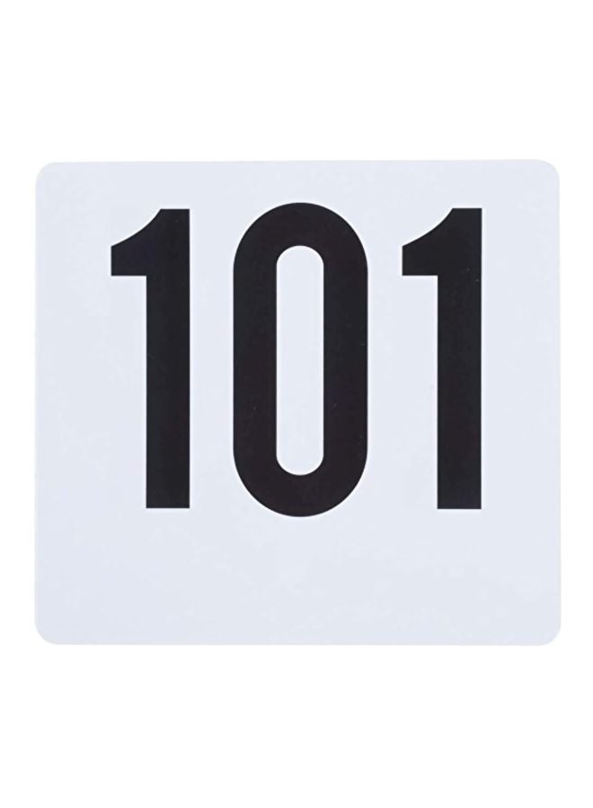 25-Piece 101-150 Plastic Number Card Set Black 4x4inch