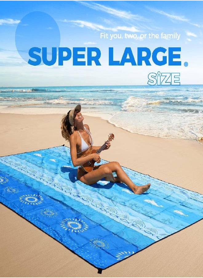 OCOOPA Diveblues Beach Blanket Waterproof Sandproof, 10'X 9' Extra Large, Soft and Durable, Sand Free, Light Weight and Portable, Perfect for Travel Camping, Beach Vacation, Marine Life Series