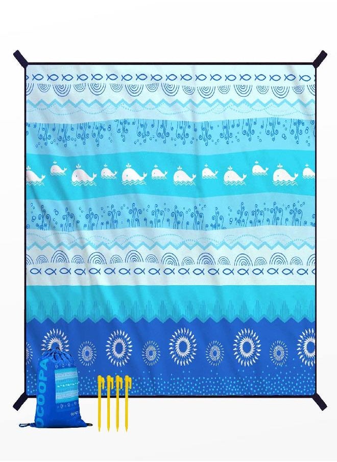 OCOOPA Diveblues Beach Blanket Waterproof Sandproof, 10'X 9' Extra Large, Soft and Durable, Sand Free, Light Weight and Portable, Perfect for Travel Camping, Beach Vacation, Marine Life Series