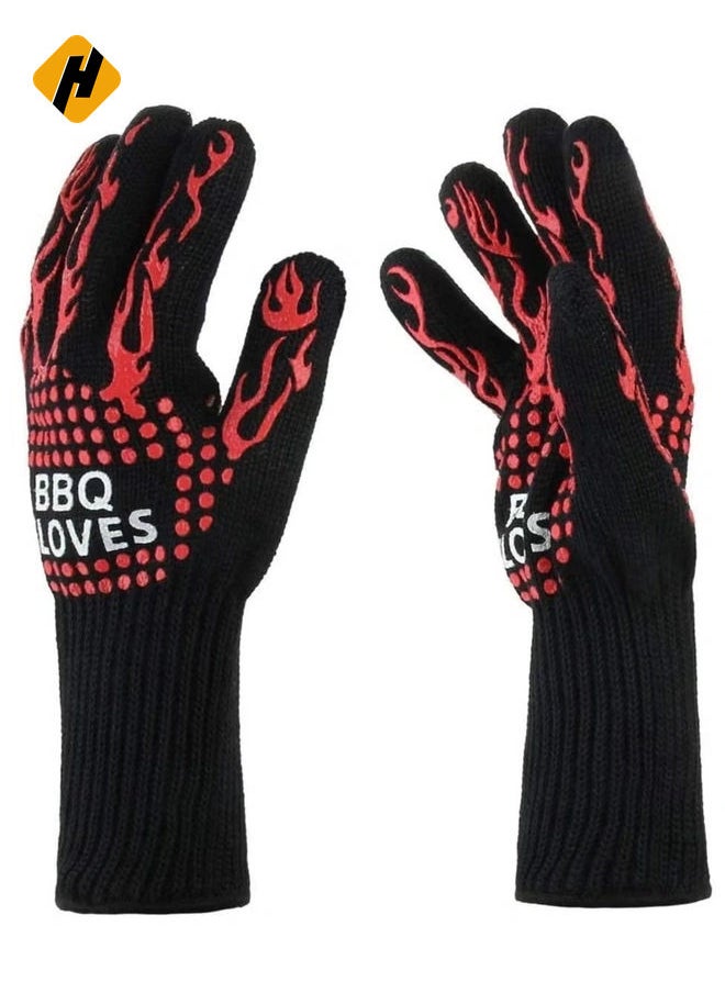 Cooking Gloves Extreme Heat Resistant Long Forearm Protection Grilling Cooking Gloves Grill & Kitchen Accessories