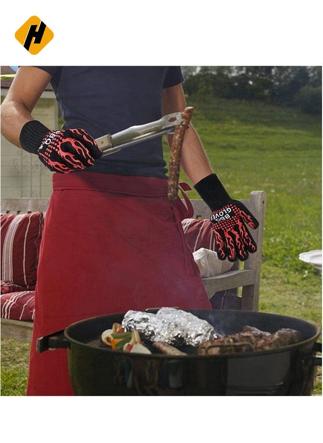 Cooking Gloves Extreme Heat Resistant Long Forearm Protection Grilling Cooking Gloves Grill & Kitchen Accessories