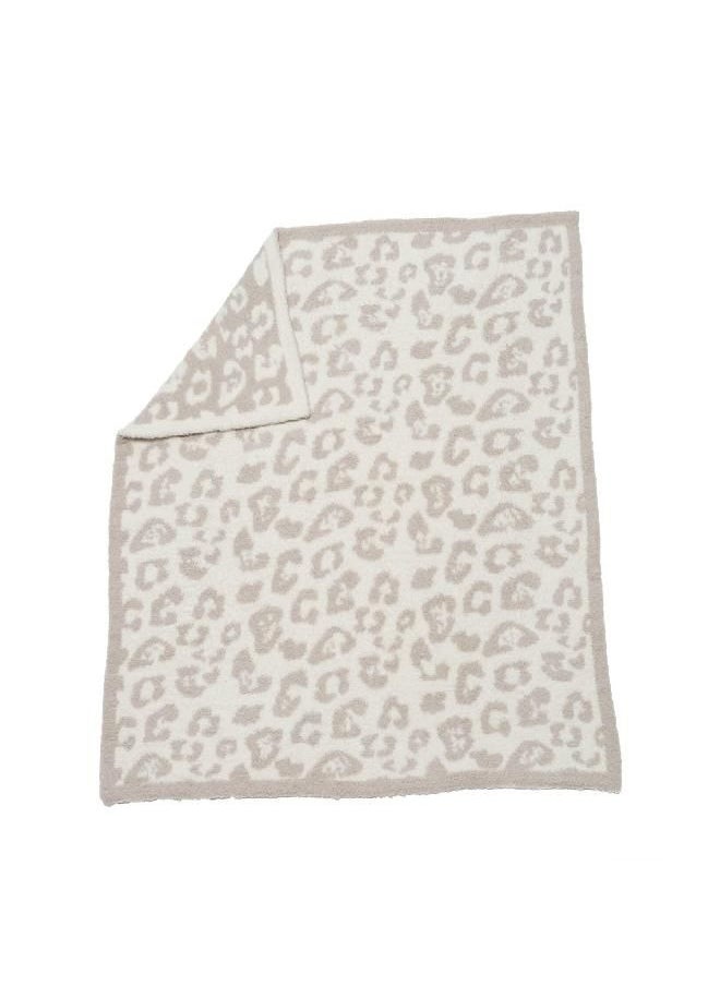 Barefoot Dreams CozyChic Barefoot in The Wild Baby Blanket - Stone/Cream,1 Count (Pack of 1),B683-26-LE