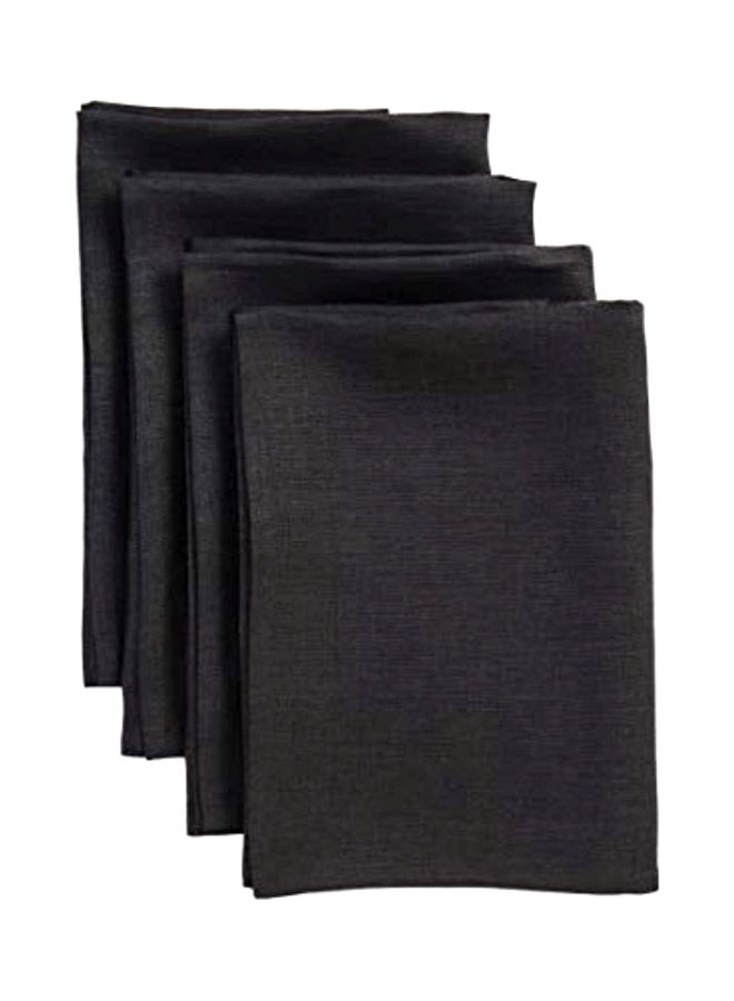 4-Piece Dinner Napkins Black 20x20inch