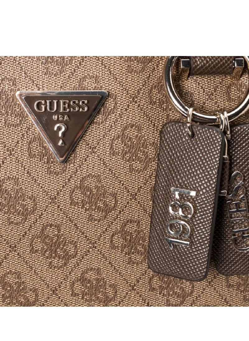 GUESS Cordelia Logo Luxury Satchel Bag Dame Brune