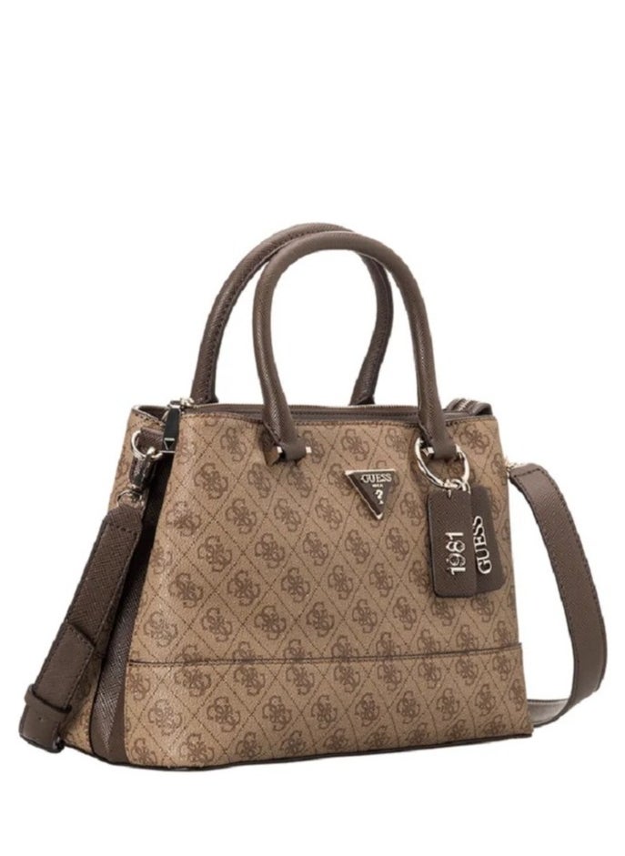 GUESS Cordelia Logo Luxury Satchel Bag Dame Brune