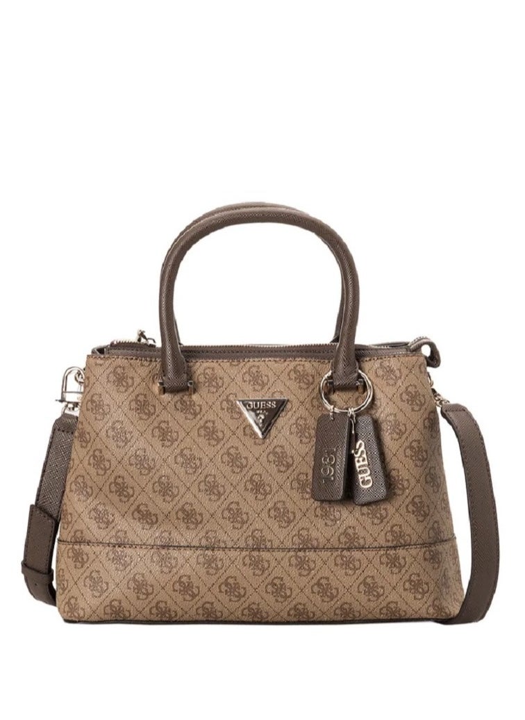 GUESS Cordelia Logo Luxury Satchel Bag Dame Brune