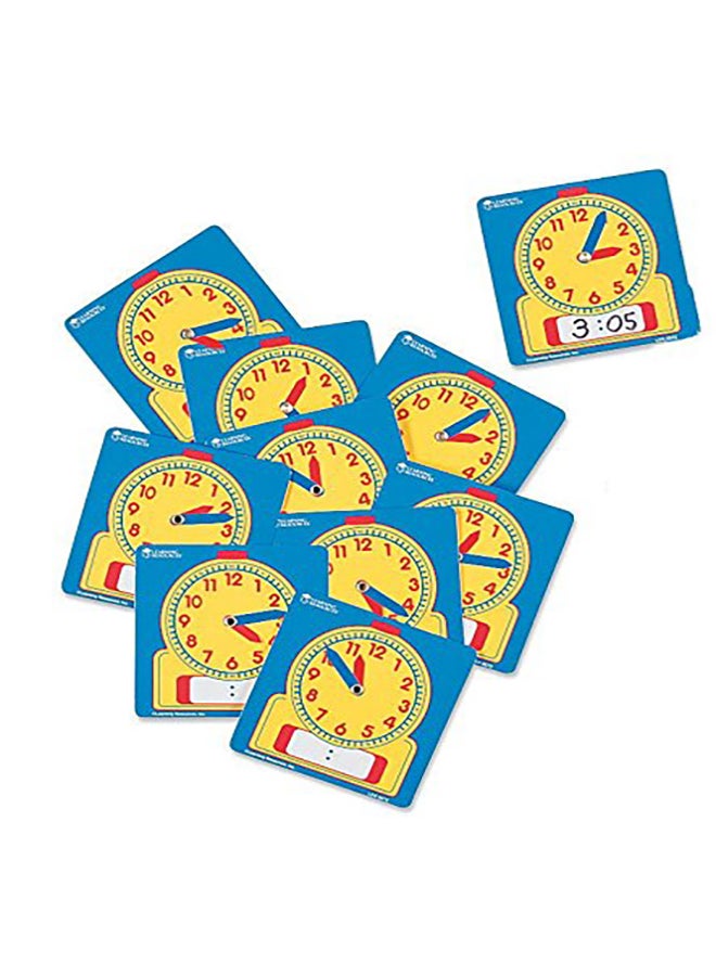 10-Piece Learning Resources Write And Wipe Student Clock Set LER0572