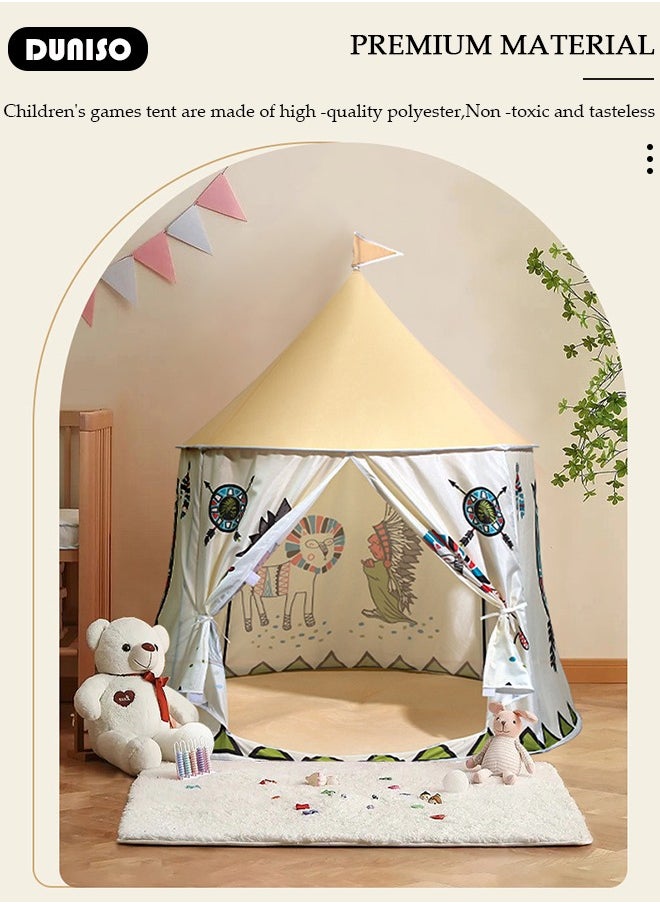 Play Tent for Kids, Washable Children's Tent, Foldable Kids Playhouse, Portable Game Tent for Indoor and Outdoor, Outdoor Collapsible Tent for Girls & Boys