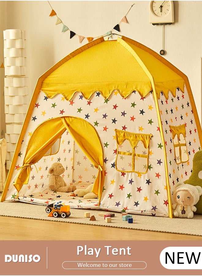 Play Tent for Kids, Washable Children's Tent with Windows, Foldable Kids Playhouse, Castle Tent, Portable Game Tent for Indoor and Outdoor, Outdoor Collapsible Tent for Girls & Boys