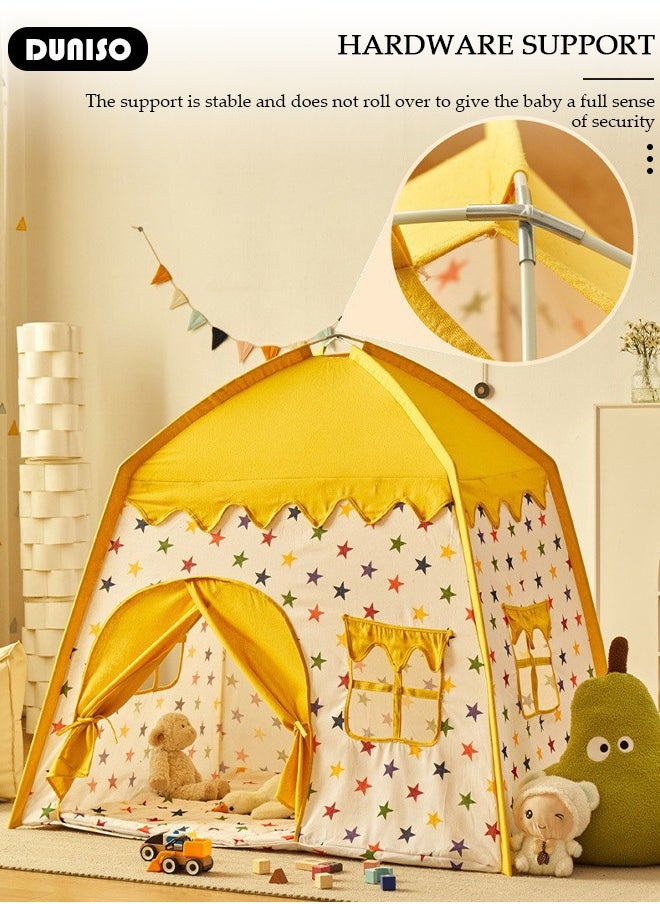 Play Tent for Kids, Washable Children's Tent with Windows, Foldable Kids Playhouse, Castle Tent, Portable Game Tent for Indoor and Outdoor, Outdoor Collapsible Tent for Girls & Boys