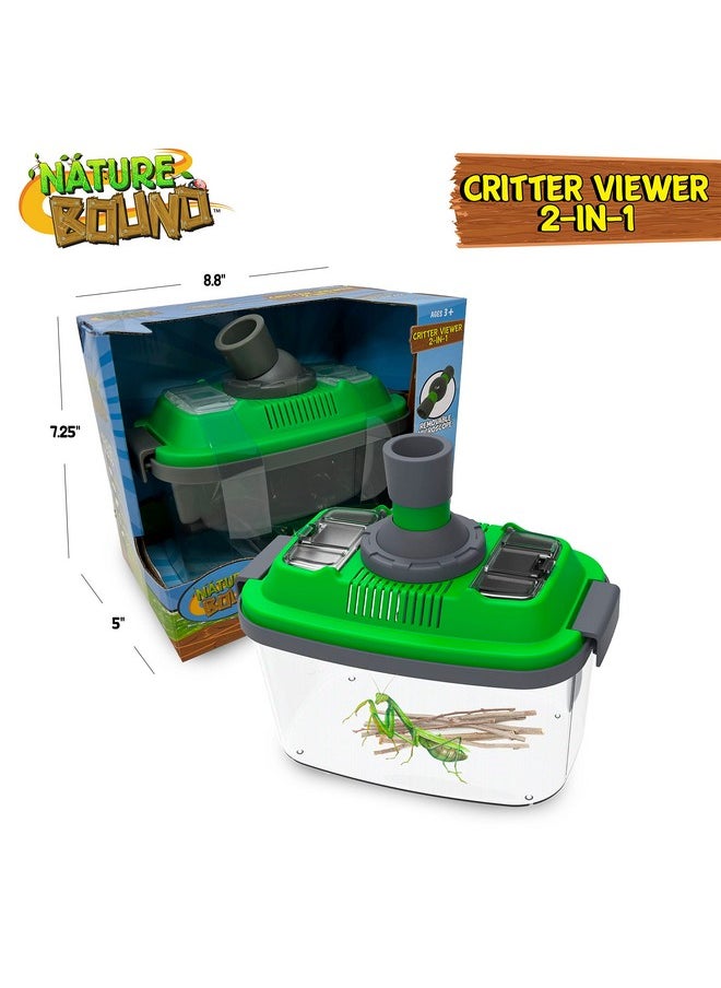 2-In-1 Habitat With Microscope For Insects And Other Critters, Includes Lid With Vents And Removable Portable Microscope