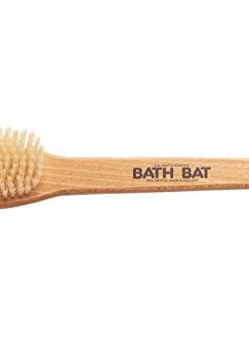 Wooden Handle Body Brush Beige/Brown 15.5 x 2.5inch