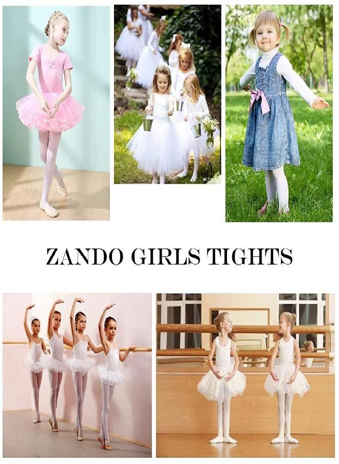 Zando Girls Stretchy Dance Tights Comfort Cotton Colorful Leggings Pants Elastic Ballet Footed Tight for Girl Nude X-Large