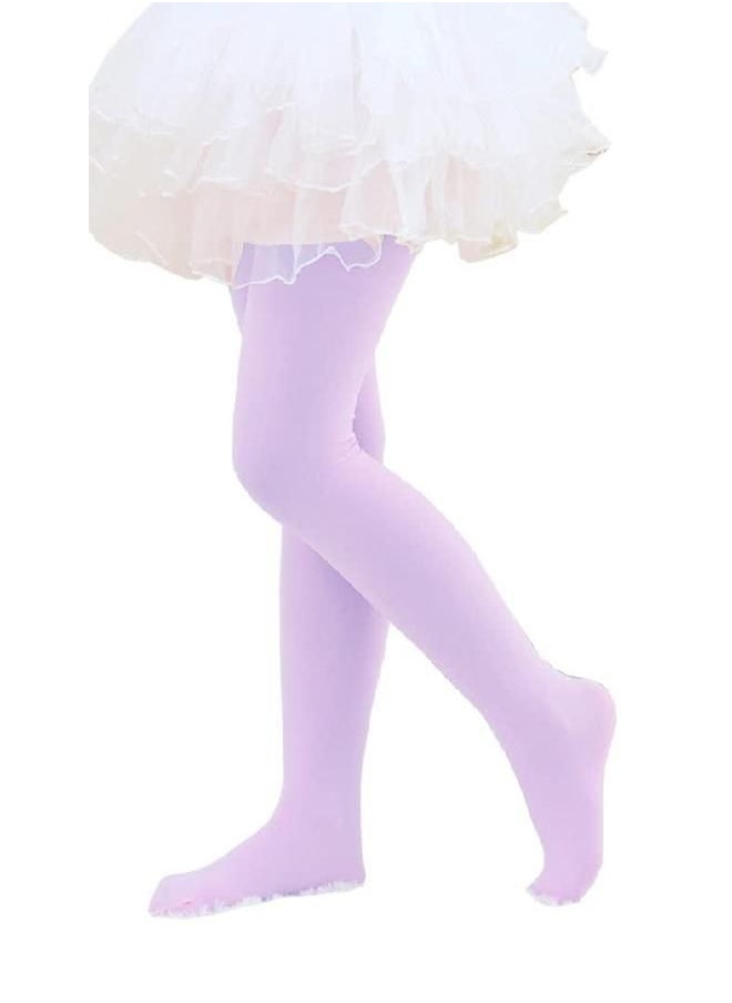 CHUNG Girls Light Weight Stretchy 60D Footed Tights Multi Candy Color Costumes Accessory Stage Performance 2-12Y, 3-5Y, LtPurple