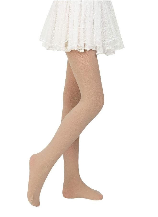 Ballet Tights for Girls Dance Tights Toddler Girls Leggings Ultra Soft Kids School Uniform Stretchy Tights 01 Pack Nude 3-6 Years