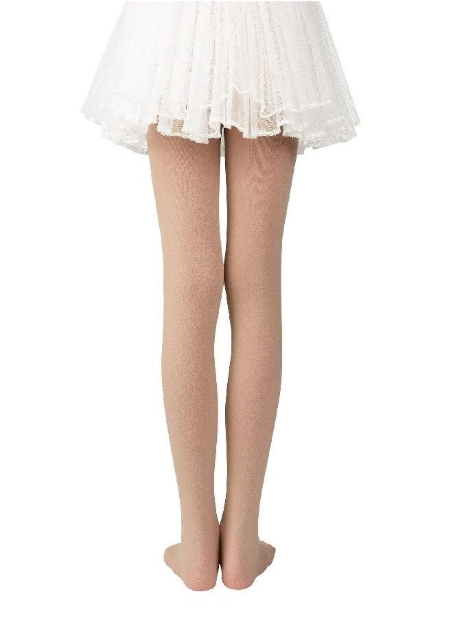 Zando Girls Ultra Soft Tights Pro Ballet Tights Stretchy Dance Tights For Girls Casual Durable Solid Cosplay Footed Leggings Stockings for Big Girls/Children/Kids 1 Pack Nude Medium
