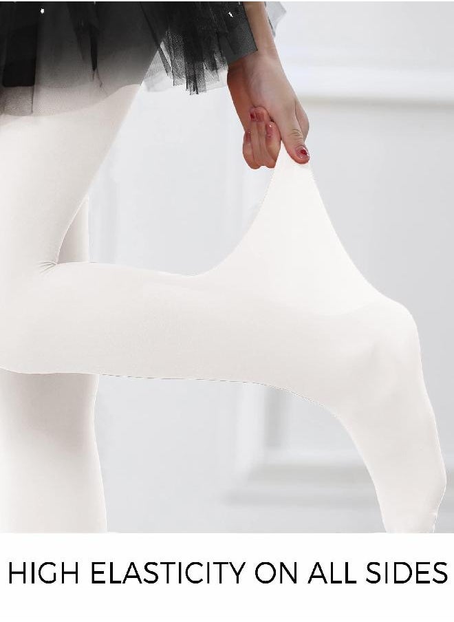 Stelle Girls Ballet Dance Students School Footed Tight (Toddler/Little Kid/Big Kid), (2-White, 2-4T)