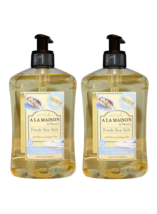 Provence Fresh Sea Salt Liquid Hand And Body Soap (Pack Of 2) With Olive Oil