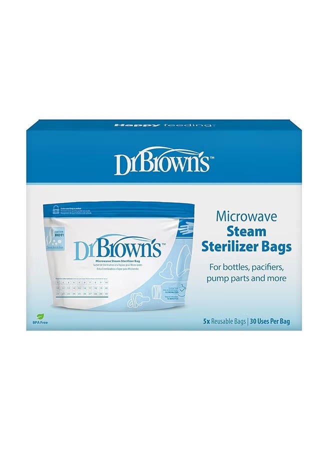 Microwave Steam Sterilizer Bag 5x Reusable Bags