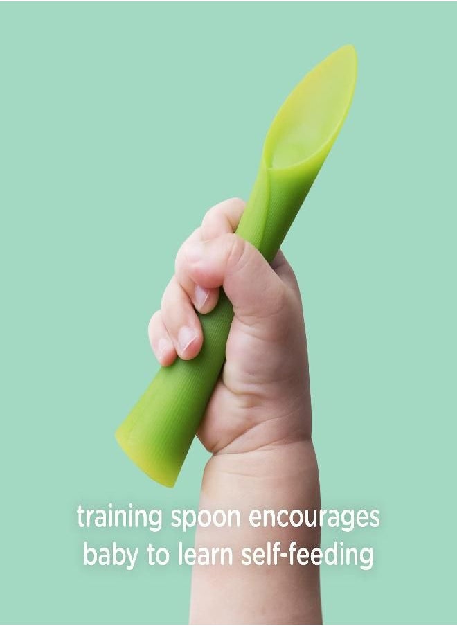 Olababy 100% Silicone Feeding and Training Spoon Set for Baby Led Weaning