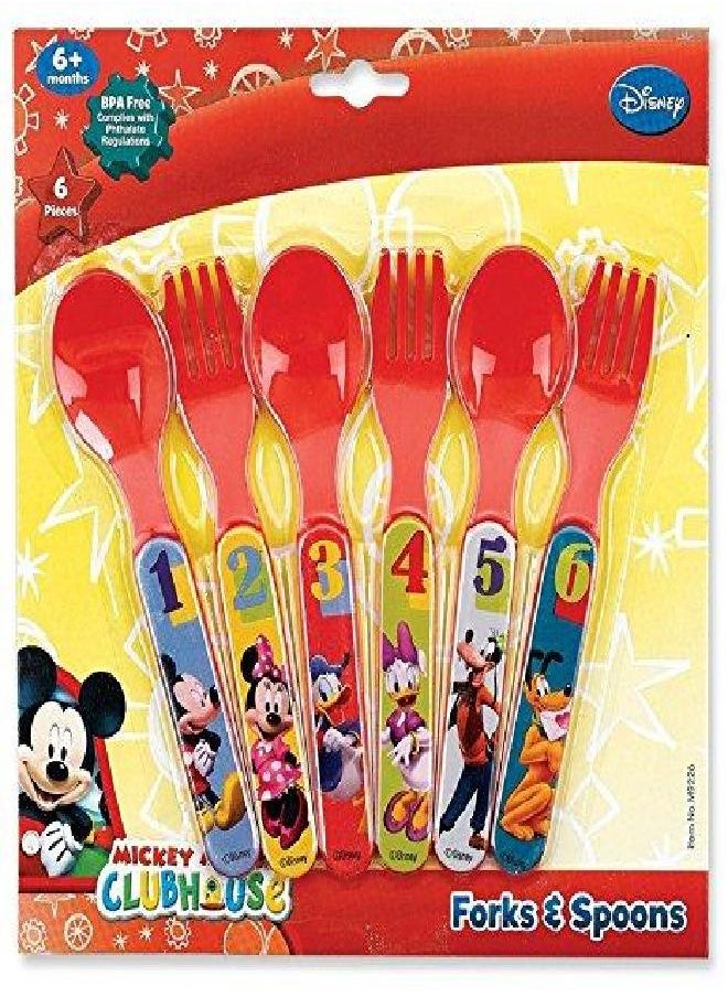 Mickey Mouse Six Piece Fork & Spoon Set