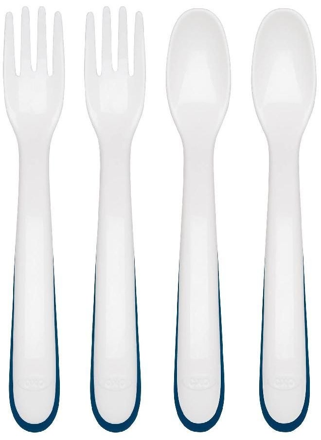 OXO Tot Plastic Fork & Spoon Multipack - Navy , 4 Piece Set